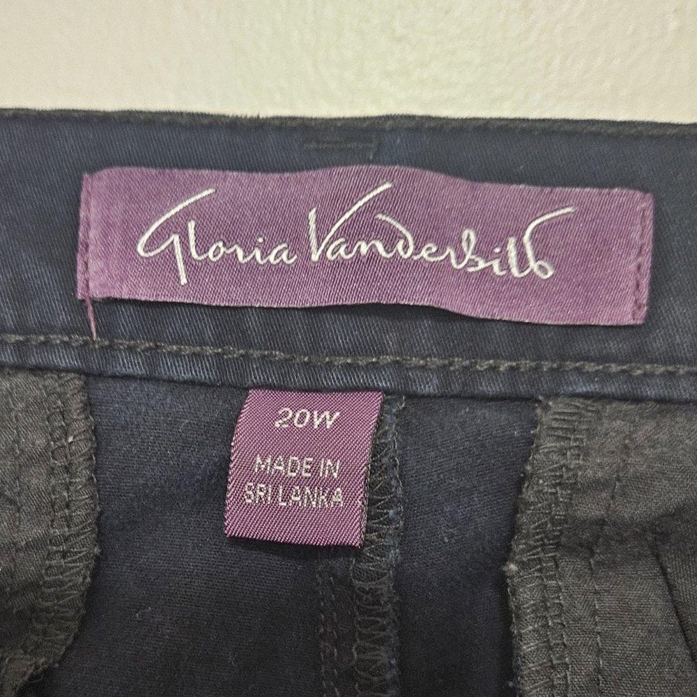 Gloria Vanderbilt Amanda Trousers Blue Plus Size 20W Short - Picture 3 of 4